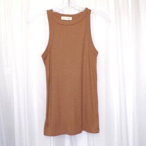 Treasure & Bond Brown Tank Top Women's Small Ribbed Long Sleeveless Shirt